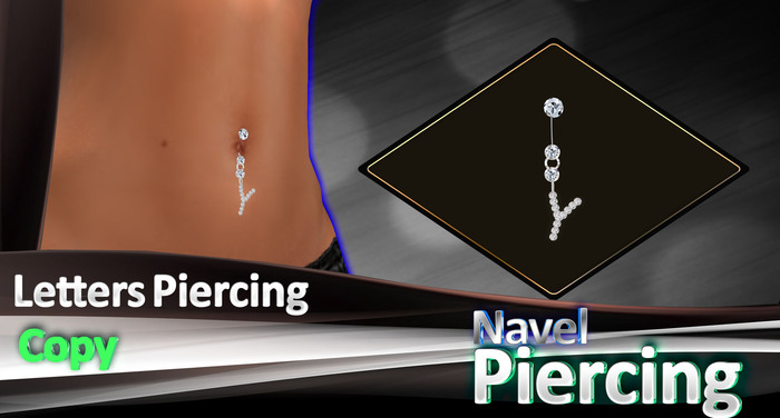 Navel Piercing with Letters - Y