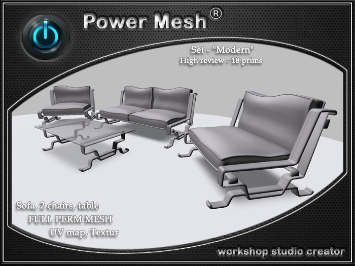 - { POWER MESH } - Full Perm Furniture Set "Modern" 