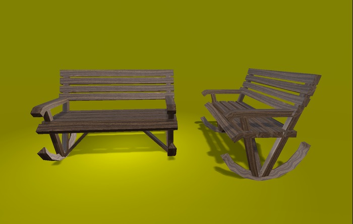 1 prim full perm "Rocking Bench" sculpt map, any texture