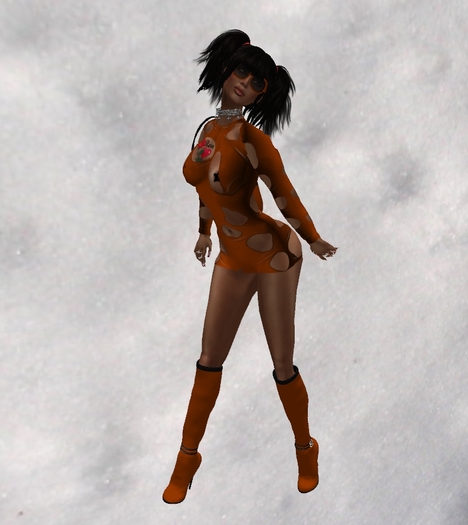Naughty In Brick Dress W/Sunglasses