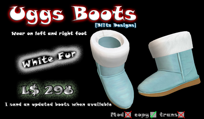 [Bl!tz Designs]Uggs Boots Blue with fur [RESTYLED] [BOXED]