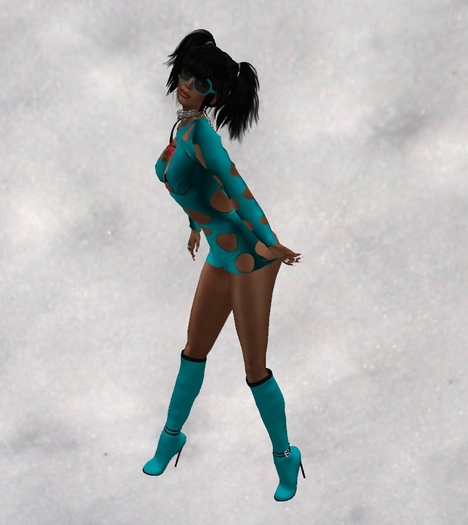 Naughty In Aqua Dress W/Sunglasses