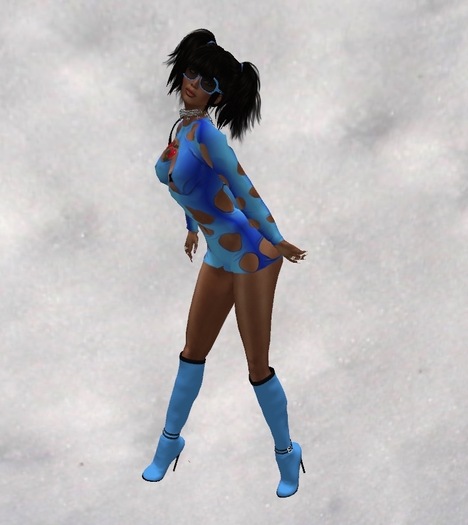 Naughty In Blue  Dress W/Sunglasses