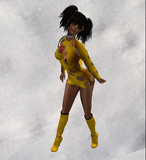 Naughty In Banana Dress W/Sunglasses