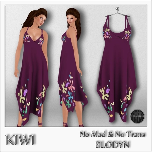 KIWI BLODYN MESH HANKY MAXI DRESS (VIOLET)