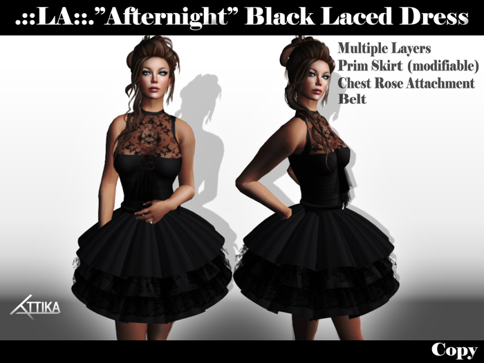 .::LA::.Afternight Black Laced Dress