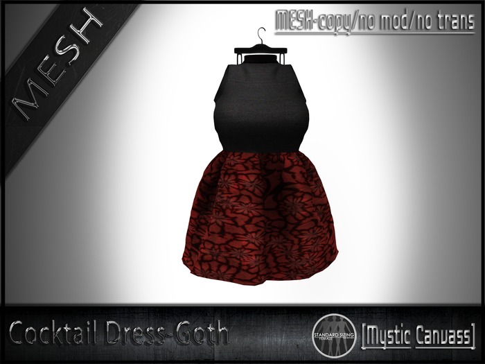 Second Life Marketplace [MC] Cocktail Dress[MESH] Goth Boxed