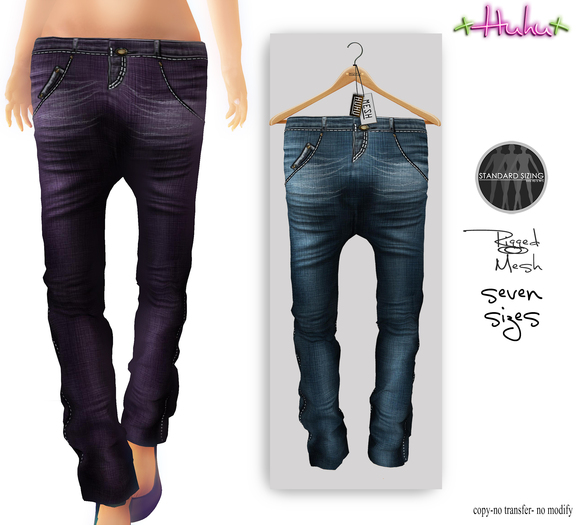 +HUHU+ Mesh Jeans blue