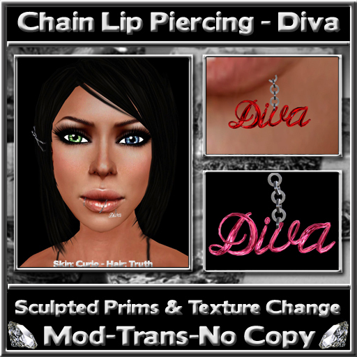 *ICED* Chain Lip Piercing - Diva 