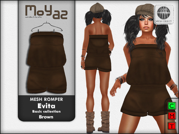 Evita Mesh Romper ~ Basic collection - Brown