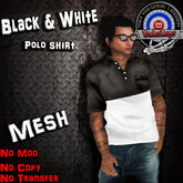 [UnderDogs] - Polo - Black/White - Mesh 