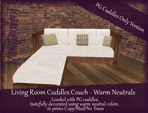 ~LL~ Living Room Set Cuddle Couch - Warm Neutrals