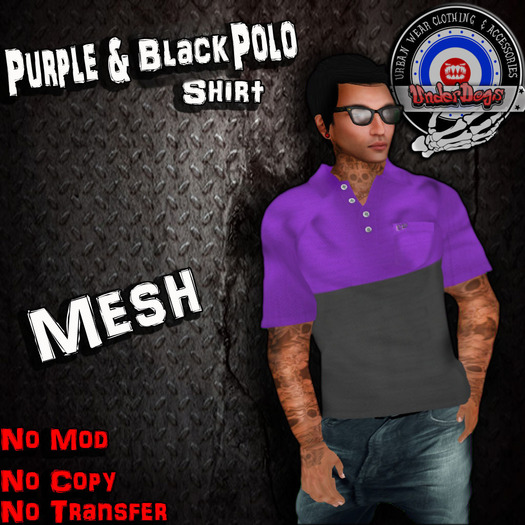 [UnderDogs] - Polo - Purple/Black - Mesh 