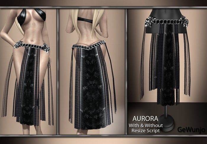 GeWunjo : AURORA black skirt