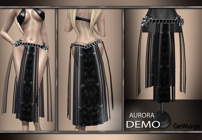 GeWunjo : AURORA black skirt DEMO