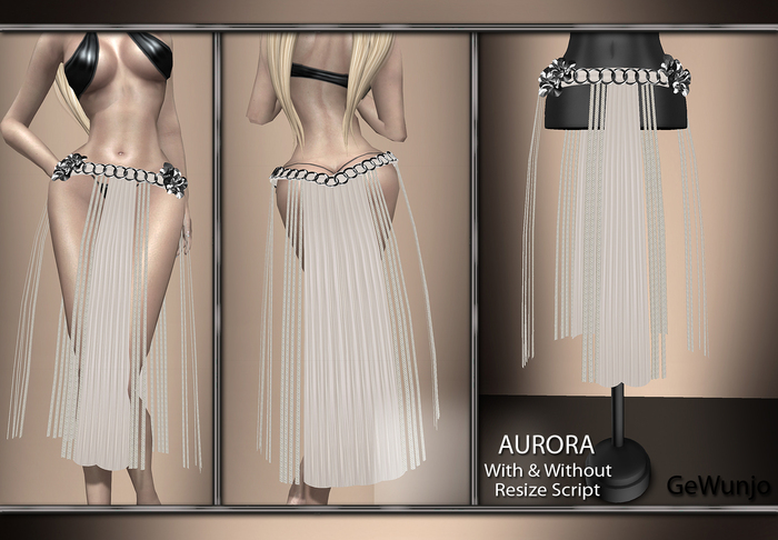GeWunjo : AURORA white skirt