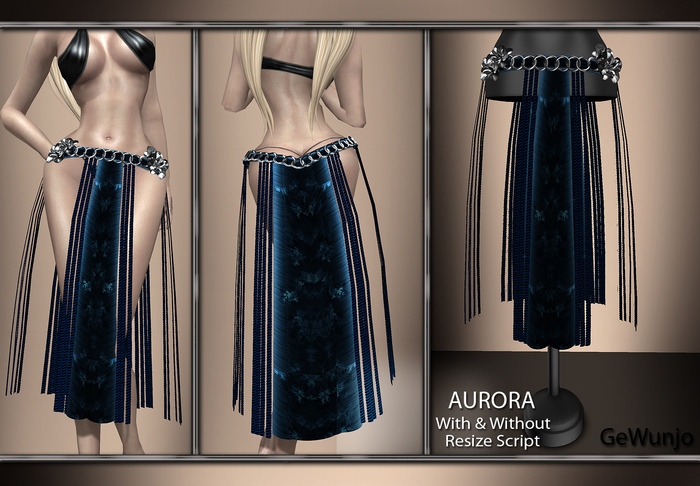 GeWunjo : AURORA blue skirt