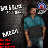 [UnderDogs] - Polo - Blue/Black - Mesh 