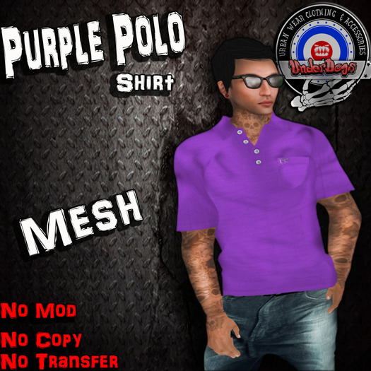 [UnderDogs] - Polo - Purple - Mesh 