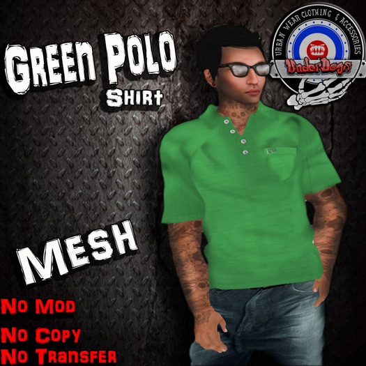 [UnderDogs] - Polo - Green - Mesh 