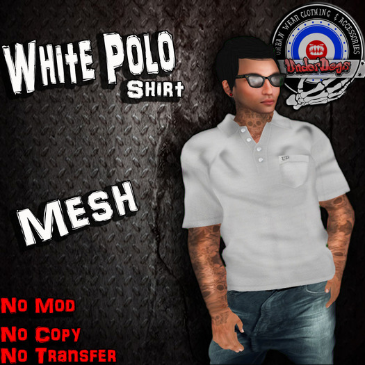 [UnderDogs] - Polo - White - Mesh 