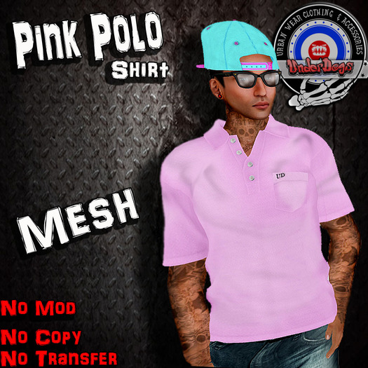 [UnderDogs] - Polo - Pink - Mesh 
