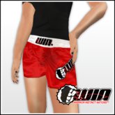 WIN Red Short Trunks White Elastic