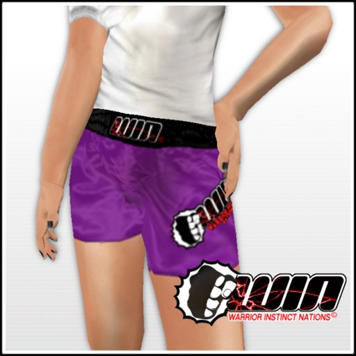 WIN Purple Short Trunks Black Elastic