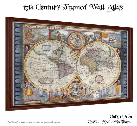 *PV* 17th Century Framed Wall Atlas