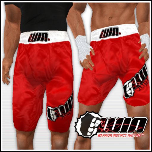 WIN Red Trunks White Elastic