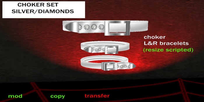 Choker Set Silver/Diamonds