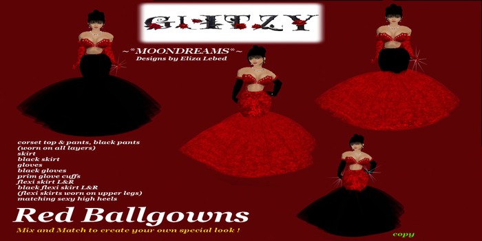 Glitzy Ballgowns Red
