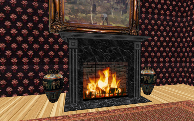 Black Colonial Fireplace