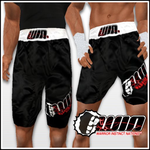 WIN Black Trunks White Elastic