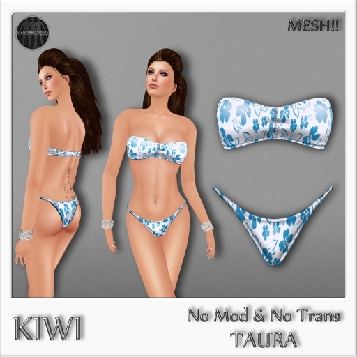 KIWI TAURA MESH BIKINI (BLUE-FLORAL)