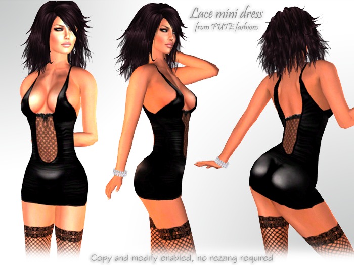 FUTE :: Lace mini dress (black)