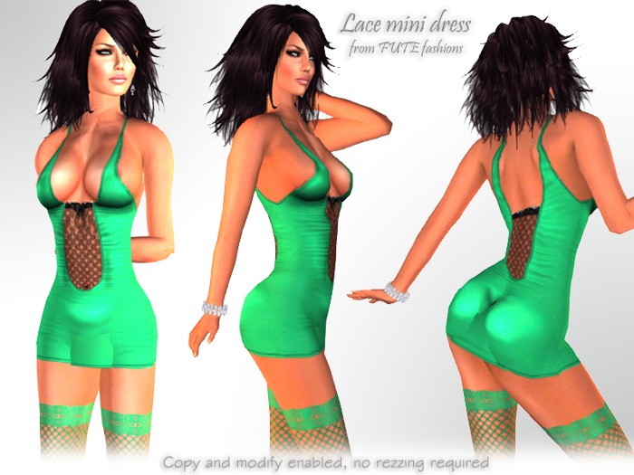 FUTE :: Lace mini dress (green)