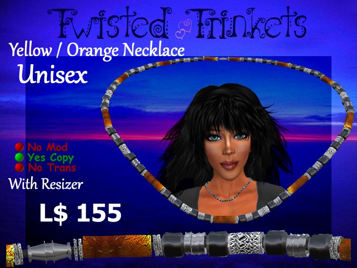 Twisted Trinkets Yellow Orange Marble Necklace
