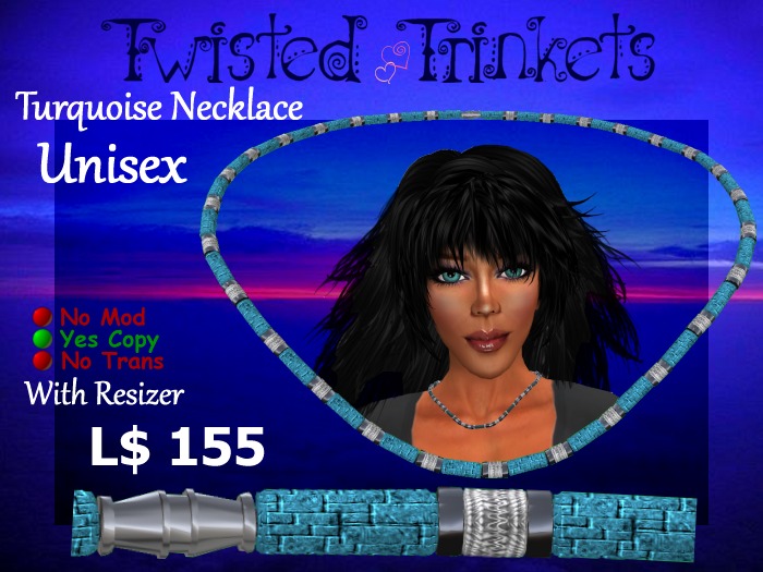 Twisted Trinkets Turquoise Cut Stone Necklace