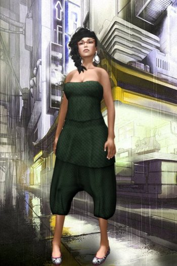 Kapone - MESH Sarouel Dress green