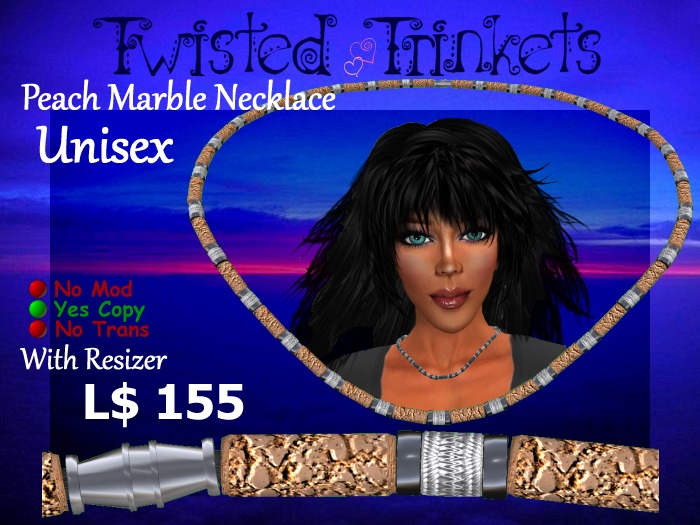 Twisted Trinkets Peach Marble Necklace