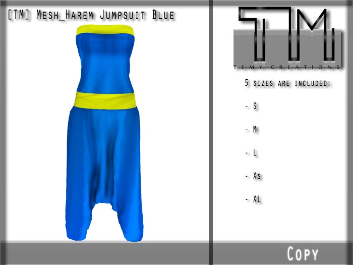 [TM] Mesh_Harem Jumpsuit Blue