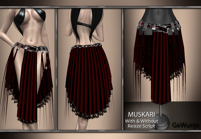 GeWunjo : MUSKARI red skirt
