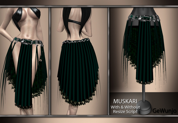 GeWunjo : MUSKARI green skirt