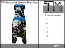 [TM] Mesh_Harem Jumpsuit Print Blue