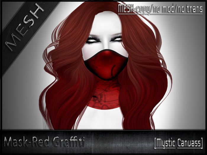 [MC] Mask-[MESH]-Red Graffiti Boxed