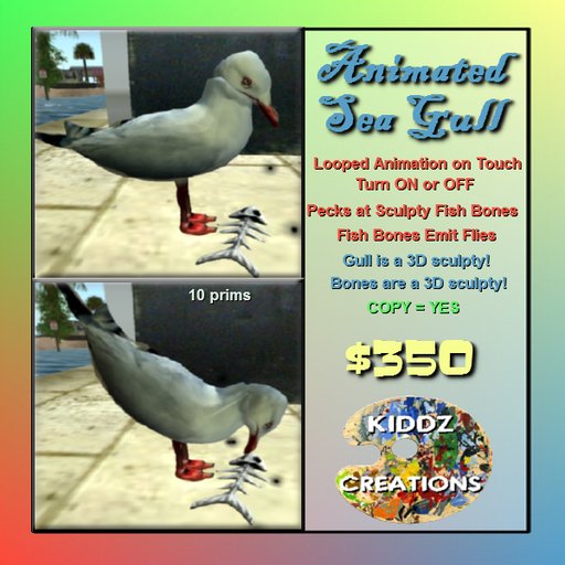 Animated Pecking Seagull