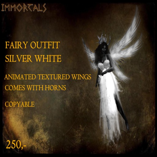 IMMORTALS FAIRY OUTFIT SILVER & WHITE