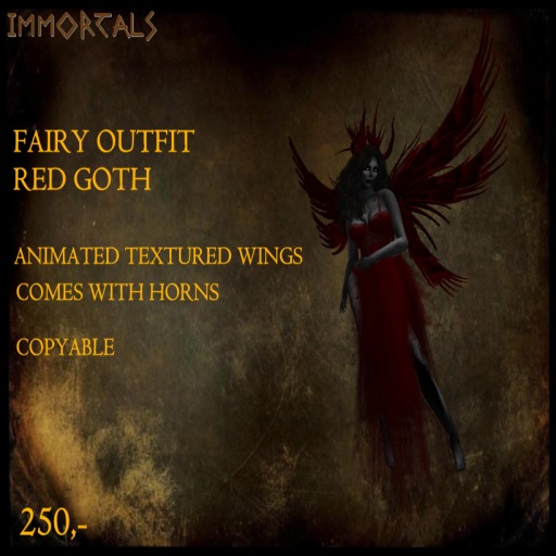 IMMORTALS FAIRY OUTFIT RED GOTH