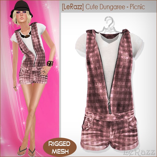 [LeRazz] Cute Dungaree - Picnic (Rigged Mesh)